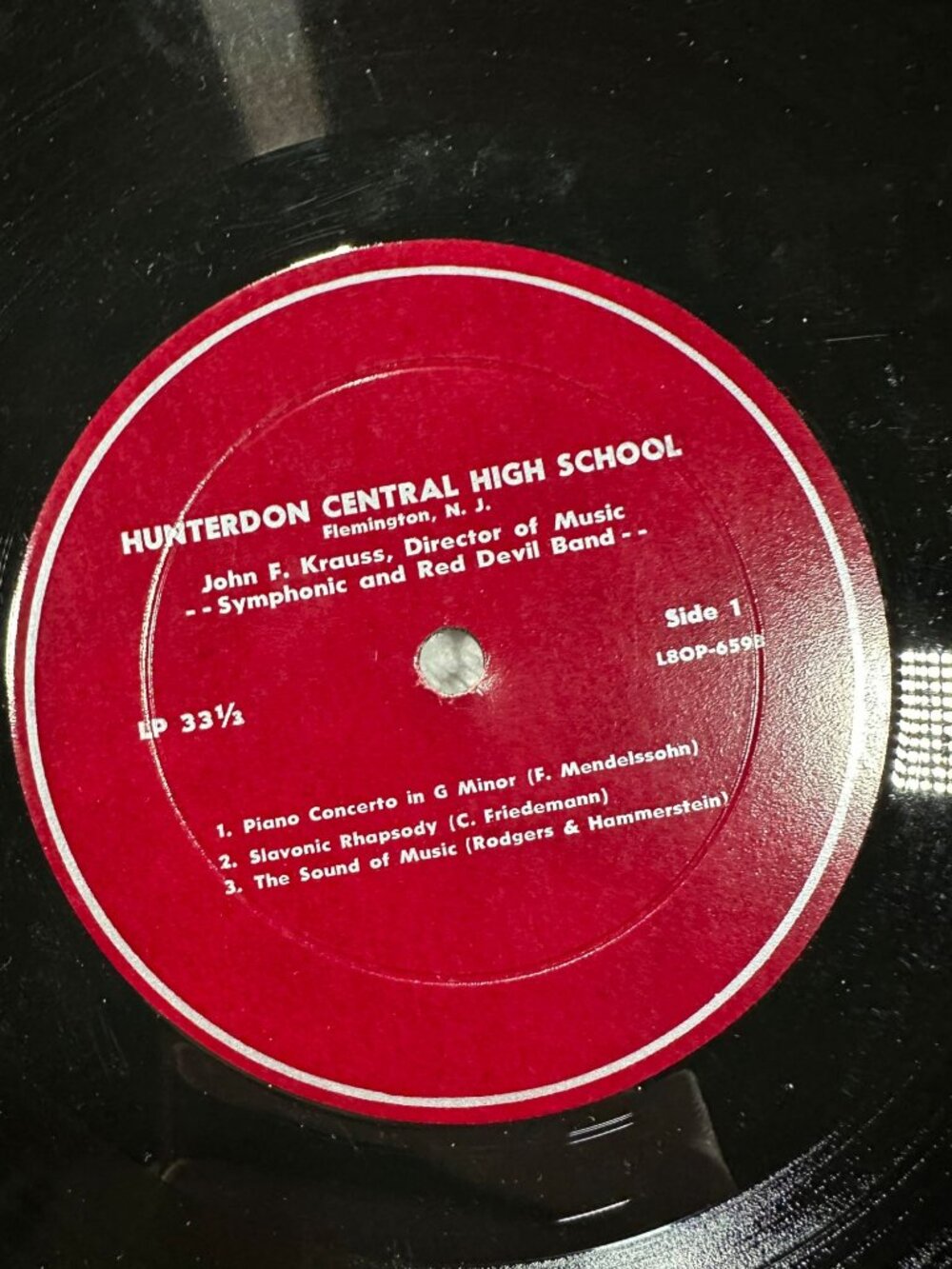 Hunterdon Central High School LP Record 33 1/3 RPM Red Label Symphonic & Vocal